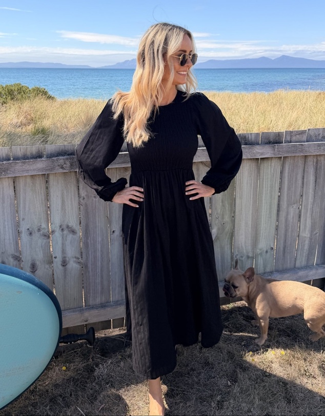 Esther & Co - Iolana Dress - Black Long Sleeve