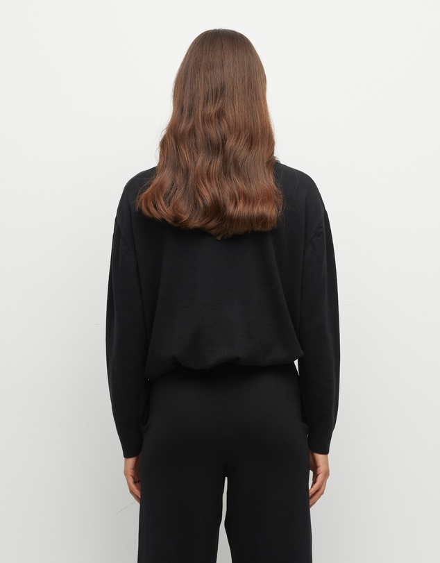 JH Lounge - JHL Crew Sweater (Cotton Cashmere) Black