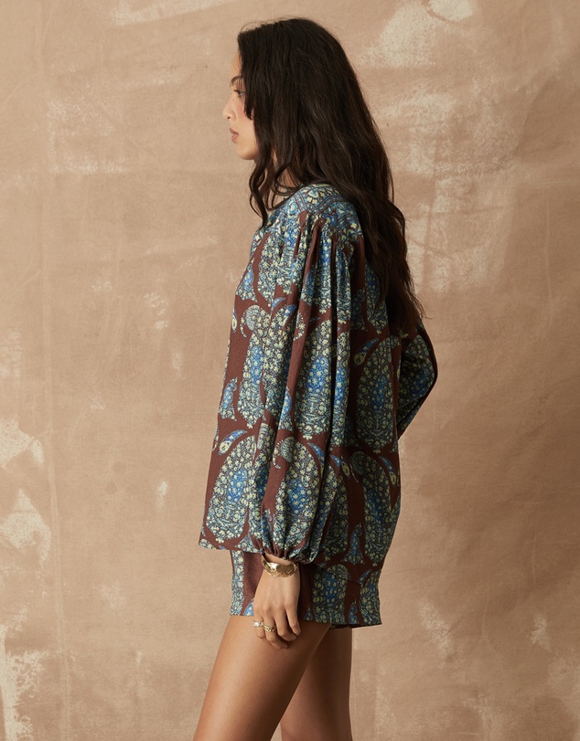 BOTEH - Calico Yoke Smock Blouse