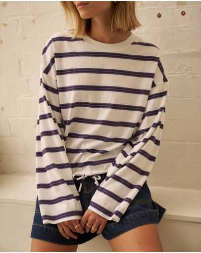 WHITEPOLO CHOC STRIPE