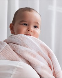 Living Textiles - Chenille Blanket - Checkered Pink