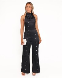 Petal & Pup - Bentley Halterneck Jumpsuit - Black Polka Dot