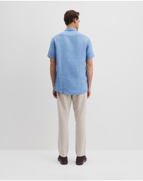 Country Road - Regular Fit Organically Grown Delave Linen Short Sleeve Shirt