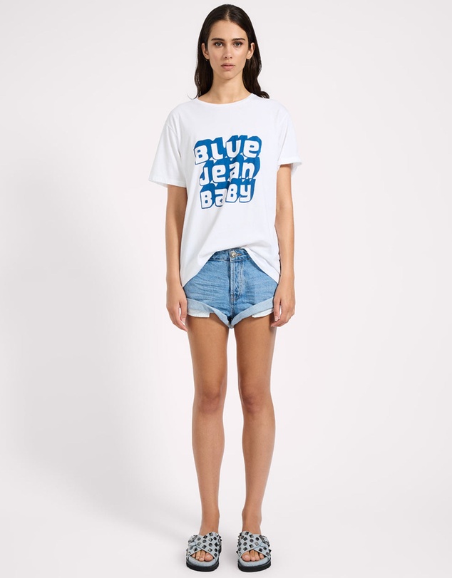 ONE TEASPOON - Blue Jean Baby Boyfriend Tee - White