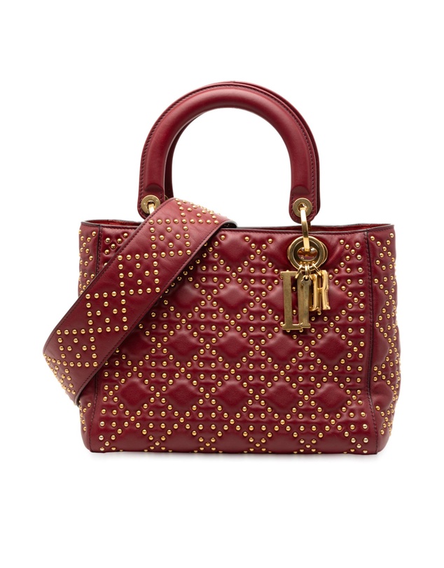 Pre-Loved by Azura Reborn - Pre-Loved Medium Lambskin Cannage Studded Supple Lady Dior