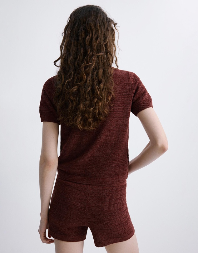M.N.G - Short-Sleeved Knitted Sweater Top
