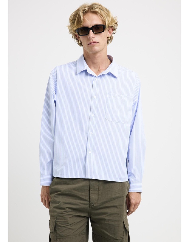 Black Noise White Rain - Miami Striped Long Sleeve Shirt