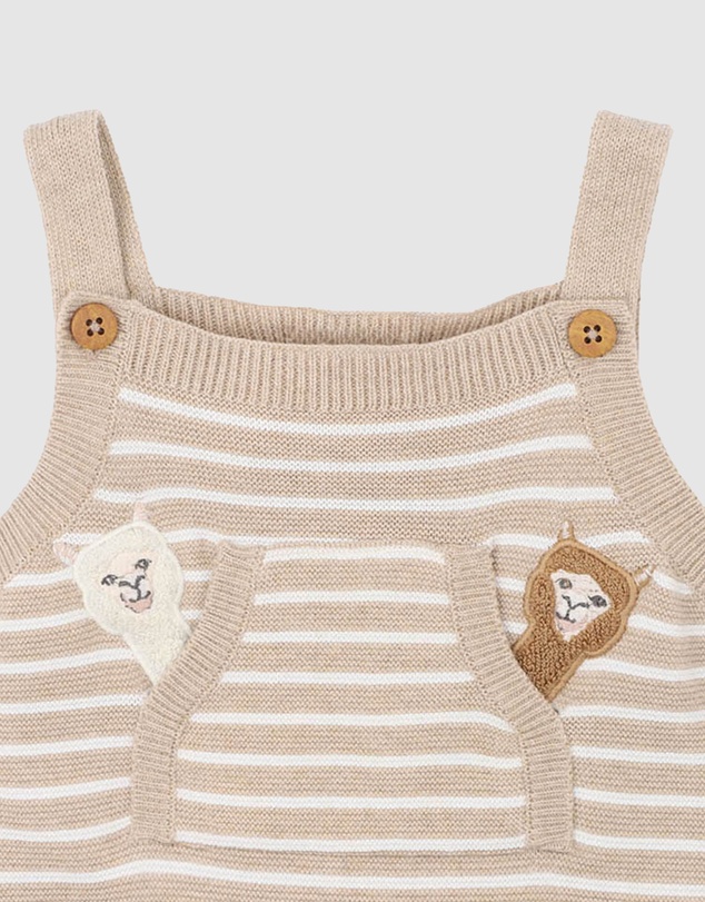 Bebe by Minihaha - Hunter Organic Stripe Knitted Overalls - Babies