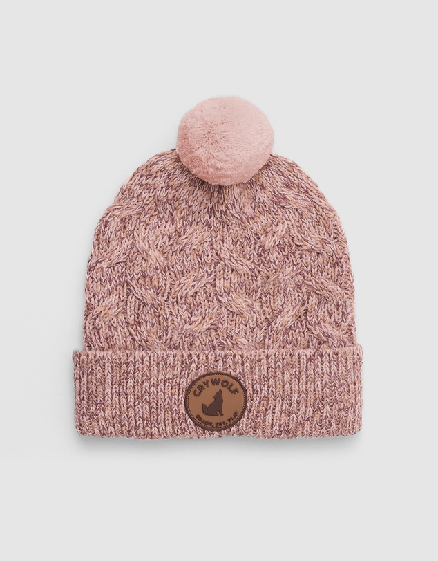 Crywolf - POM POM BEANIE Mauve Speckle