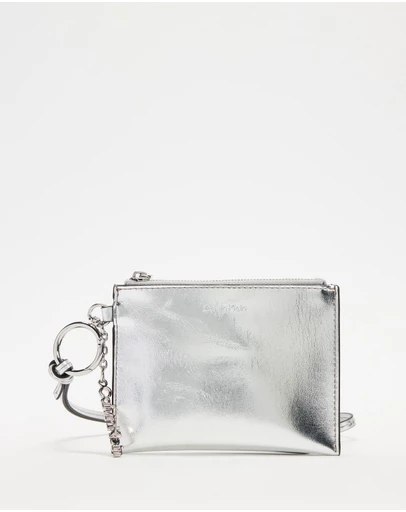 Calvin Klein - Script Metallic Pouch On Strap Charm