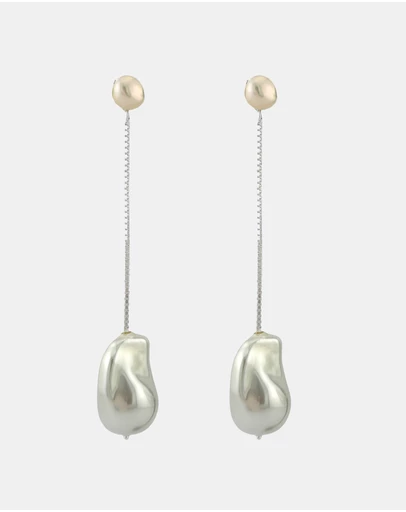 Sonne Jewellery - Rain Silver Pearl Drop Earrings