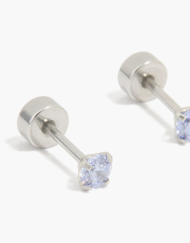 Lovisa - Kids Surgical Steel Cubic Zirconia Flat Back Earrings