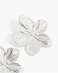 Lovisa - Waterproof Stainless Steel Textured Flower Stud Earrings