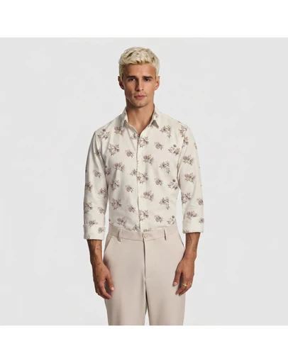 yd. - Lucio Slim Floral Shirt