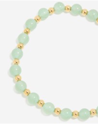 Lovisa - Waterproof Gold Plated Stainless Steel Green Beaded Stretch Bracelet