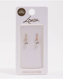 Lovisa - Gold Plated Sterling Silver Teardrop Cubic Zirconia Drop Earrings