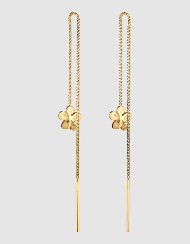 Elli Jewelry - Frangipani Drop Earrings in Gold-Plated 925 Sterling Silver