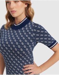 GUESS - Navy Logo Lise Knit Dress