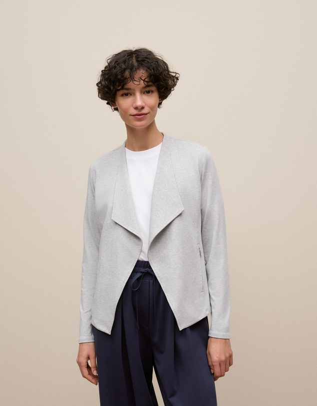 Trenery - Bamboo Viscose Marle Jacket in Light Grey Marle