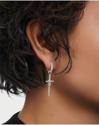 THOMAS SABO - Single hoop earring with sword & white stones