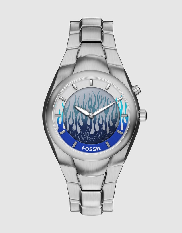 Fossil - Archival Big Tic Silver Tone Analogue-Digital Watch