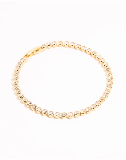 Lovisa - Gold Round Diamante Tennis Bracelet