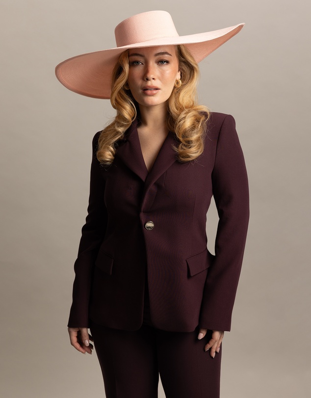 Morgan & Taylor - Savannah Racewear Wide-Brim Boater in Ballet Pink