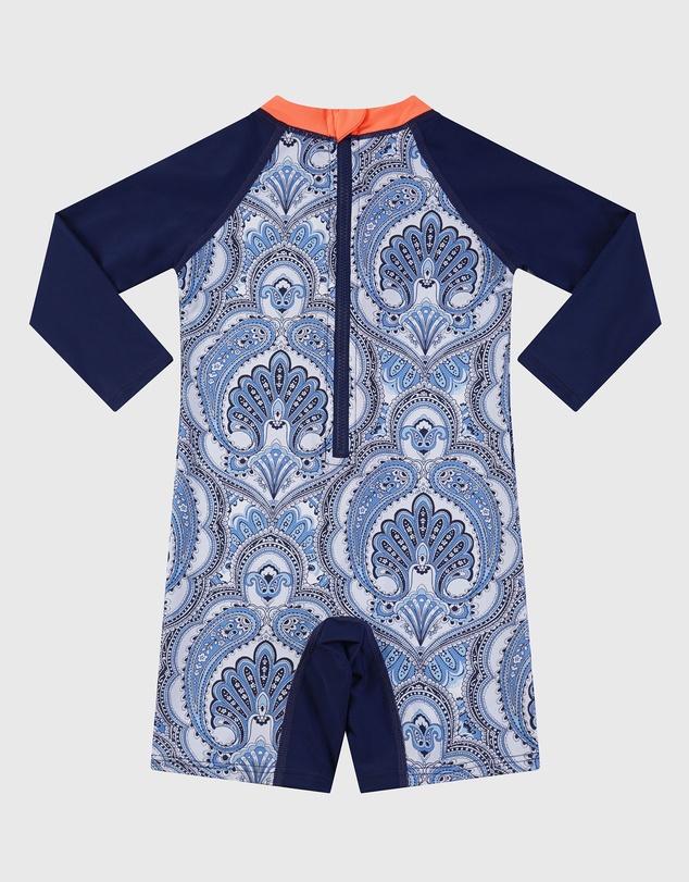 Aqua Blu Kids - Baroque Long Sleeve Sunsuit - Babies