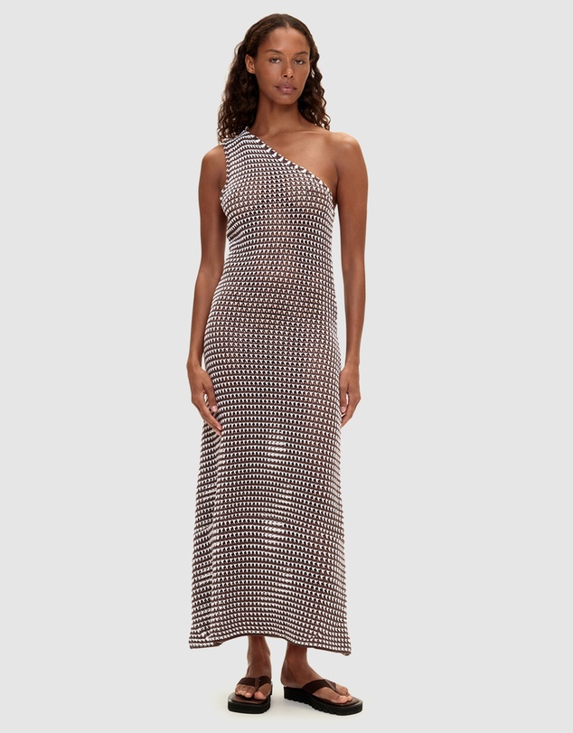 Zulu & Zephyr - Lattice Knit One Shoulder Dress