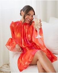 Esther & Co - Daenerys Dress - Orange Print