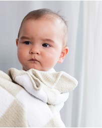 Living Textiles - Chenille Blanket - Checkered Taupe