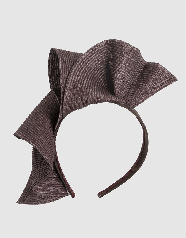 Max Alexander - Large Wavy Chocolate Racing Fascinator