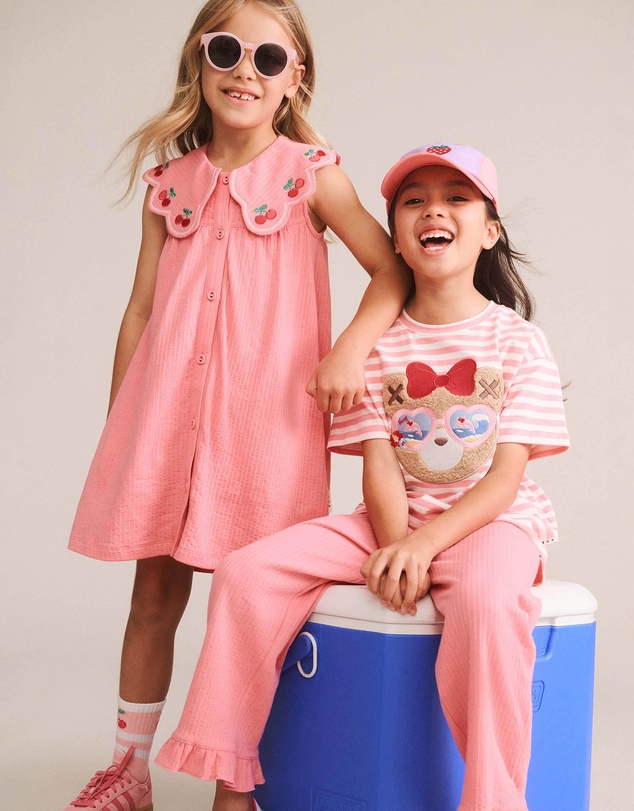 Huxbaby - Cherry Embroidery Collar Dress - Babies-Teens
