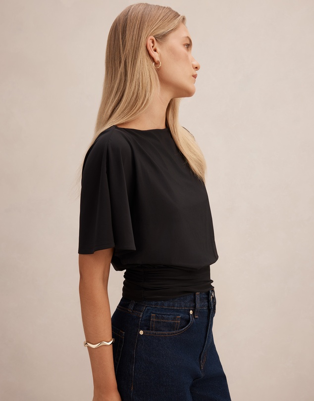 Forever New - Piper Cinched Flutter Sleeves Top