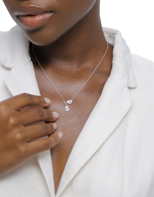 Elli Jewelry - Necklace Zirconia Drop 925 Sterling Silver