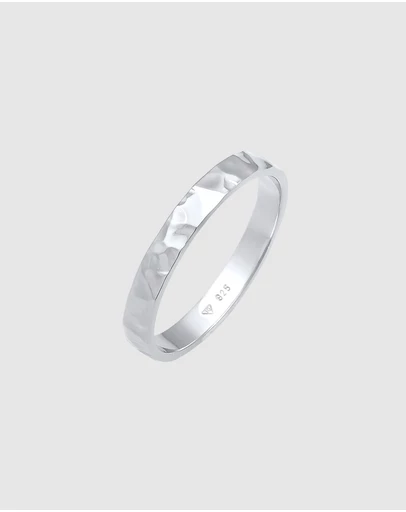 Elli Jewelry - Hammered Band Ring in 925 Silver