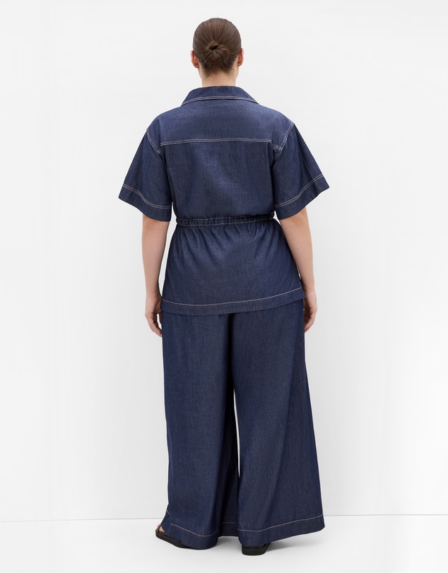 City Chic - Plus size Mikayla Denim Shirt - dark wash