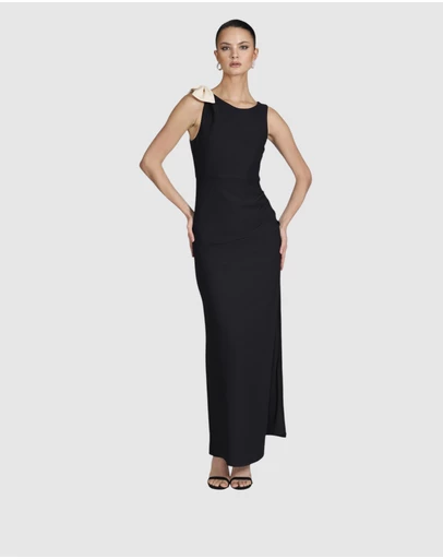 Romance by Honey and Beau - Gisella Bow Shoulder Detail Dress