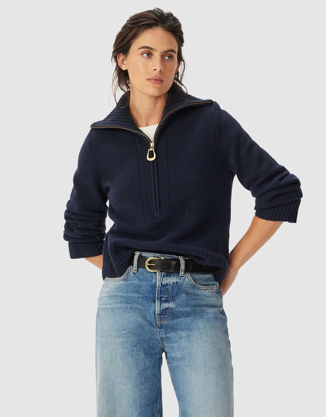 R.M.Williams - Casuarina Lambswool Zip Knit Jumper