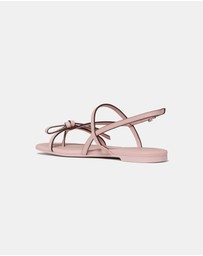 Kate Spade - Loop Crinkled Patent Leather Flat Sandals