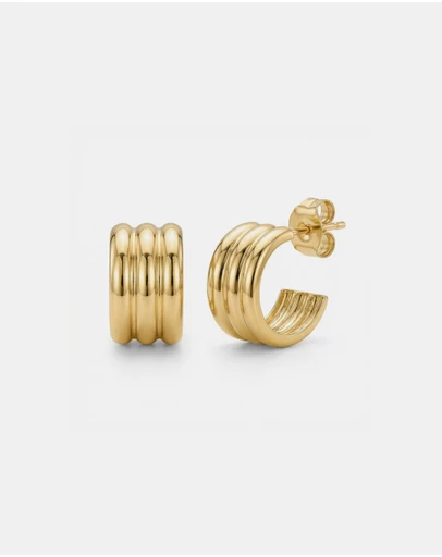 Zoe Olivia - 9K Gold Triple Row Earrings