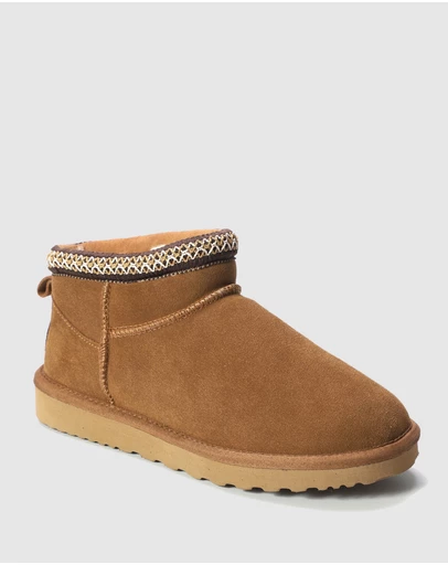 AusWooli Ugg Boots - Altona Sheepskin Wool Ankle Braid Boots