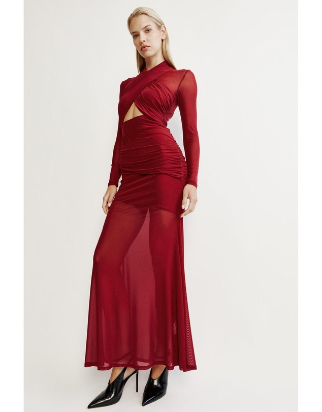 Bardot - Veria Wrap Mesh Maxi Dress