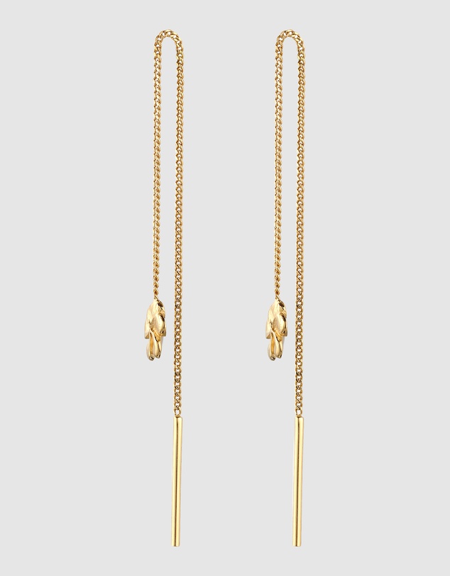 Elli Jewelry - Frangipani Drop Earrings in Gold-Plated 925 Sterling Silver