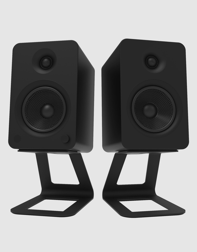 iWorld - Kanto SE6 Elevated Desktop Speaker Stands for Large Speakers - Pair, Black