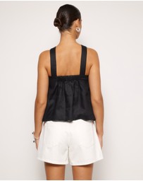 AERE - Elodie Linen Cross Front Top