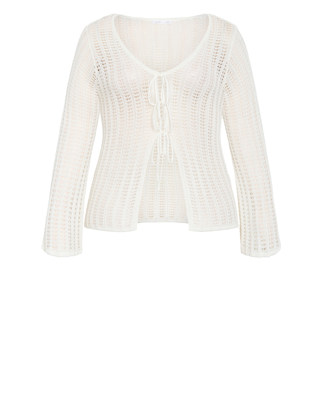 City Chic - Plus size Crochet Tie Knit Cardigan