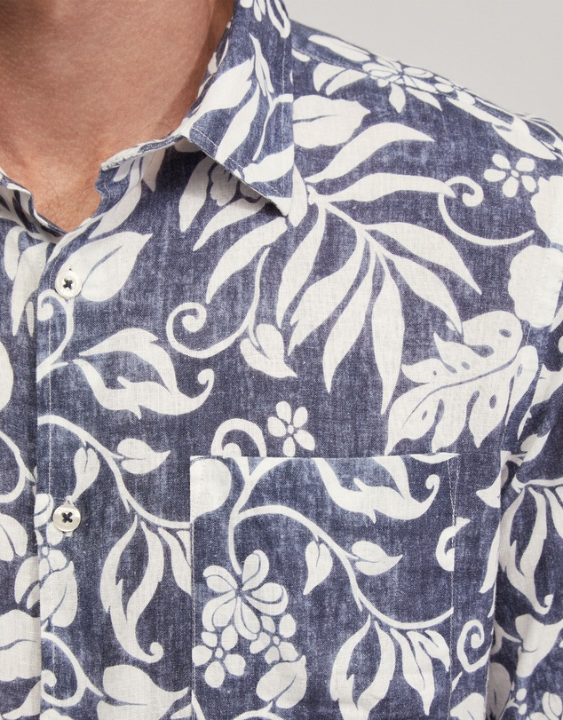 Oxford - Holloway Linen Blend Printed Shirt