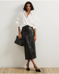 Atmos&Here - Laura Leather Look Pencil Skirt