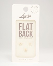 Lovisa - Gold Plated Surgical Steel Double Baguette Flat Back 3-Pack